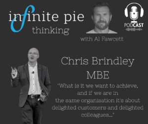Chris Brindley MBE on becoming Britains Best Boss on the infinite pie thinking podcast with Al Fawcett